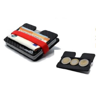 MakakaOnTheRun RFID Carbon Kredit-Kartenetui Slim Wallet mit Münzfach