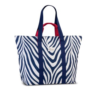 blau weiß Zebra gemustert