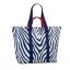 blau weiß Zebra gemustert